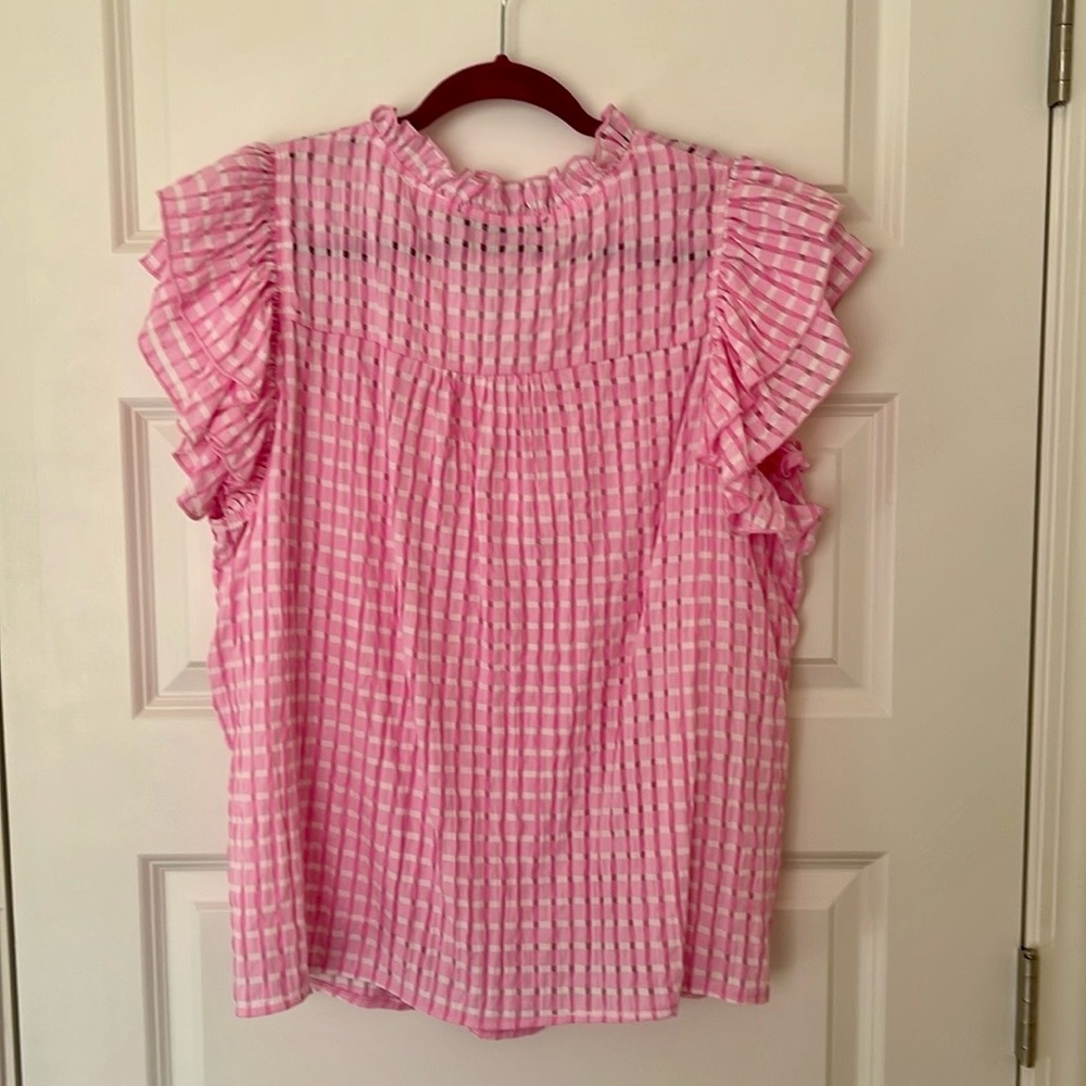 Davi & Dani Pink Gingham Top - Picture 4 of 6
